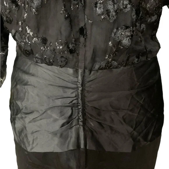 Vintage Saint Romei Black 100% pure Silk NWT  dress size 12 - Picture 7 of 9